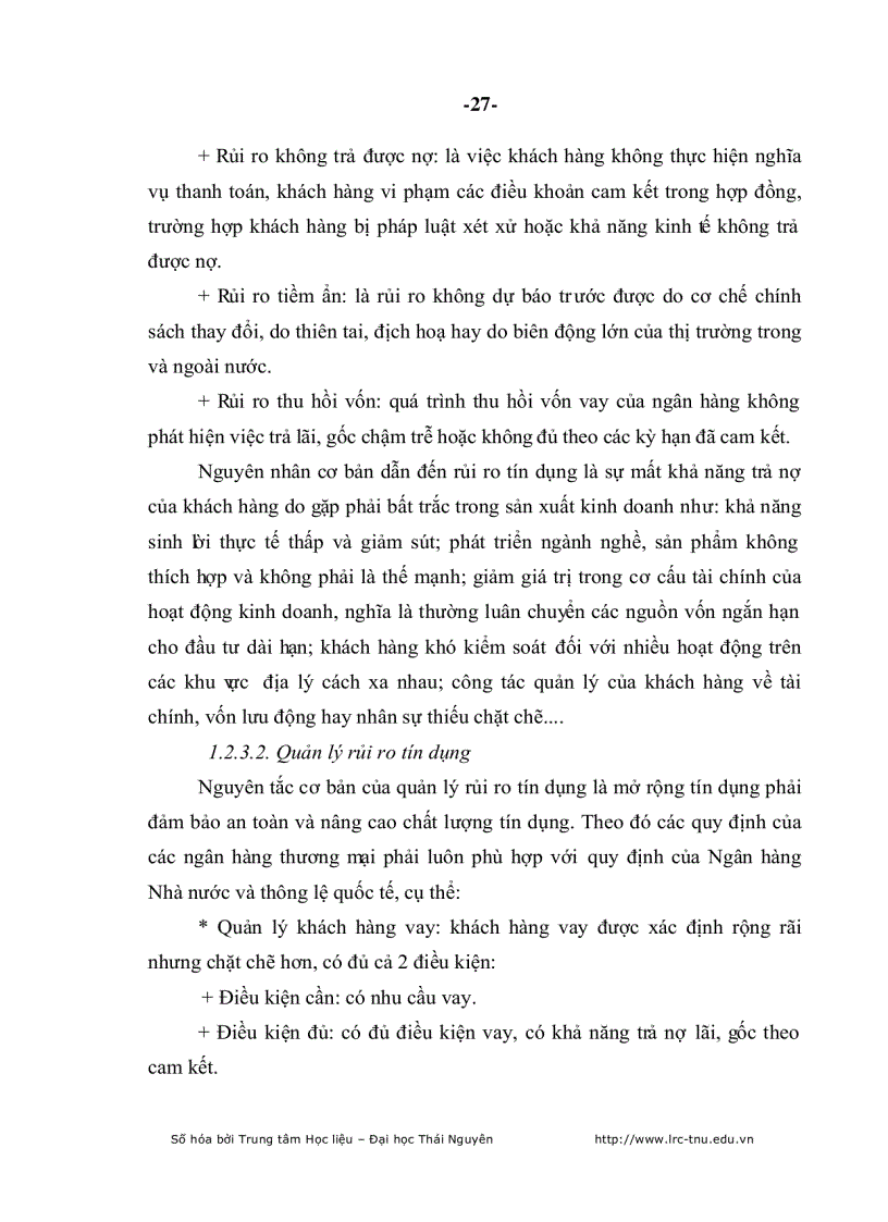 image for page Nâng cao ch ất lượng tín dụng Ngân hàng Nông nghiệp và Phát triển Nông thôn huyện Phú Bình