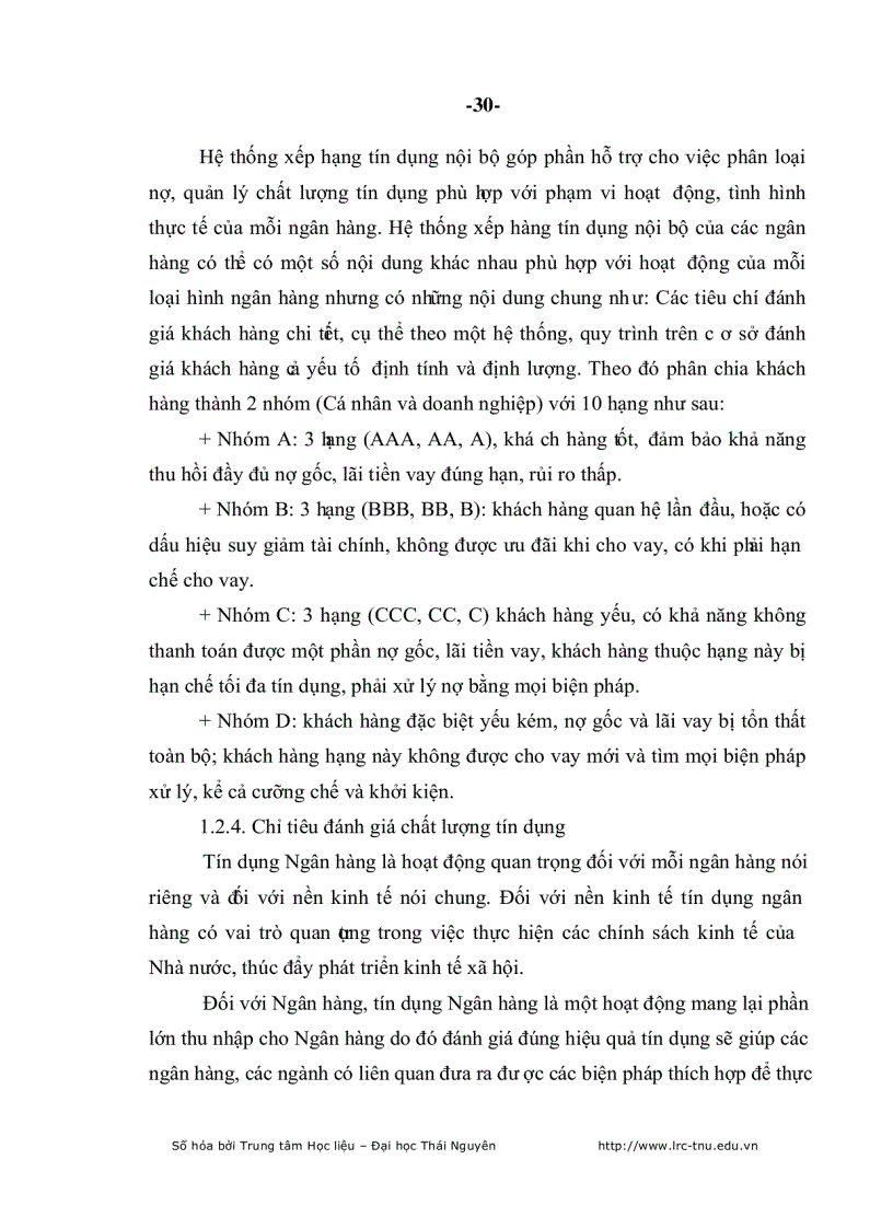 image for page Nâng cao ch ất lượng tín dụng Ngân hàng Nông nghiệp và Phát triển Nông thôn huyện Phú Bình