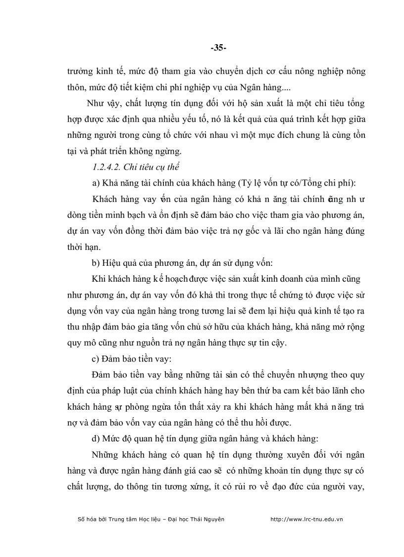 image for page Nâng cao ch ất lượng tín dụng Ngân hàng Nông nghiệp và Phát triển Nông thôn huyện Phú Bình