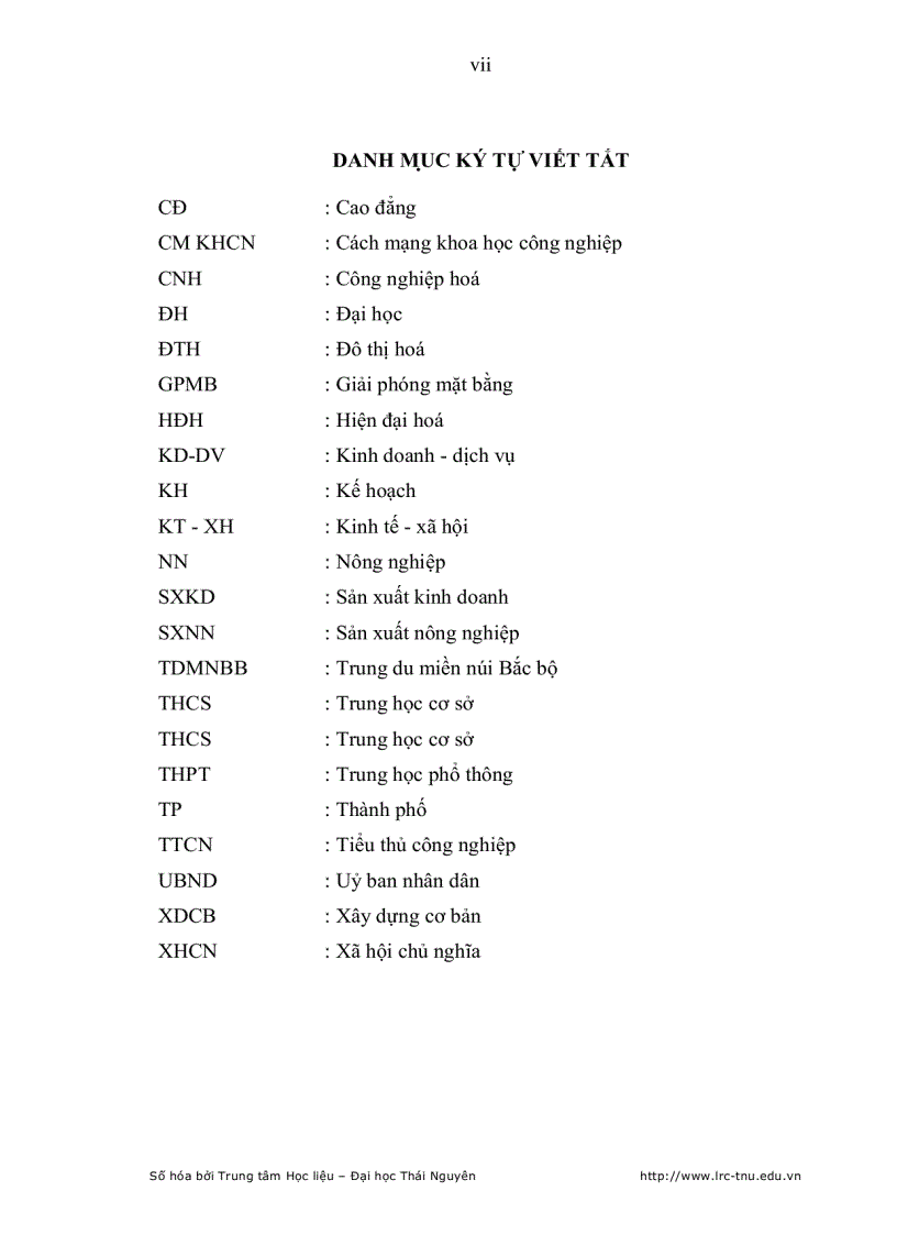 image for page Ảnh hưởng của xu hướng đô thị hoá đối với kinh tế hộ nông dân trên địa bàn thành phố Thái Nguyên