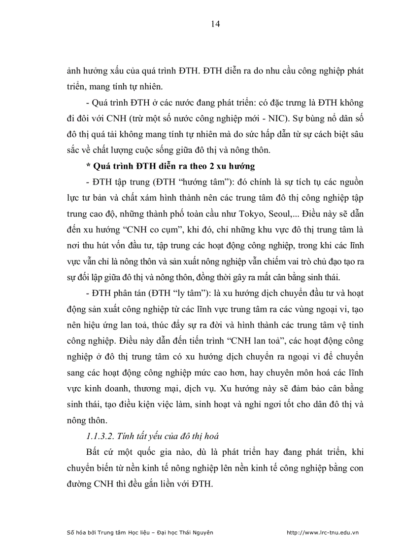 image for page Ảnh hưởng của xu hướng đô thị hoá đối với kinh tế hộ nông dân trên địa bàn thành phố Thái Nguyên
