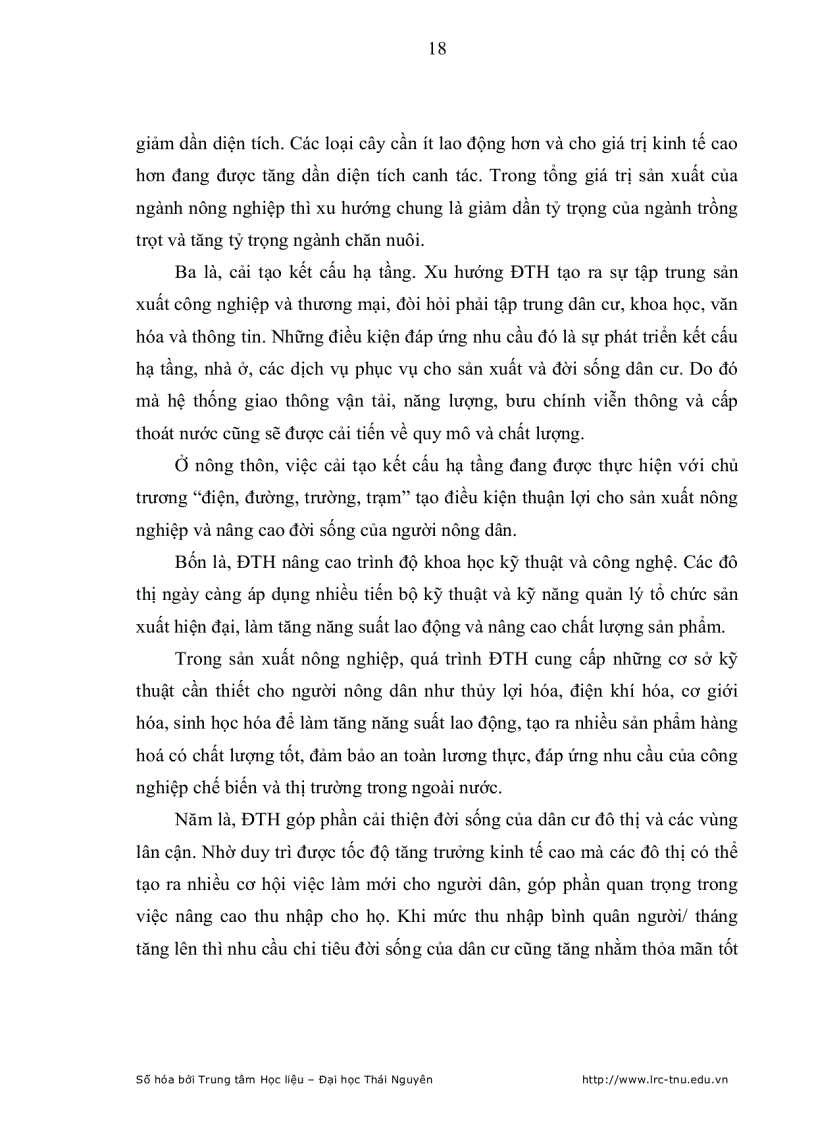 image for page Ảnh hưởng của xu hướng đô thị hoá đối với kinh tế hộ nông dân trên địa bàn thành phố Thái Nguyên