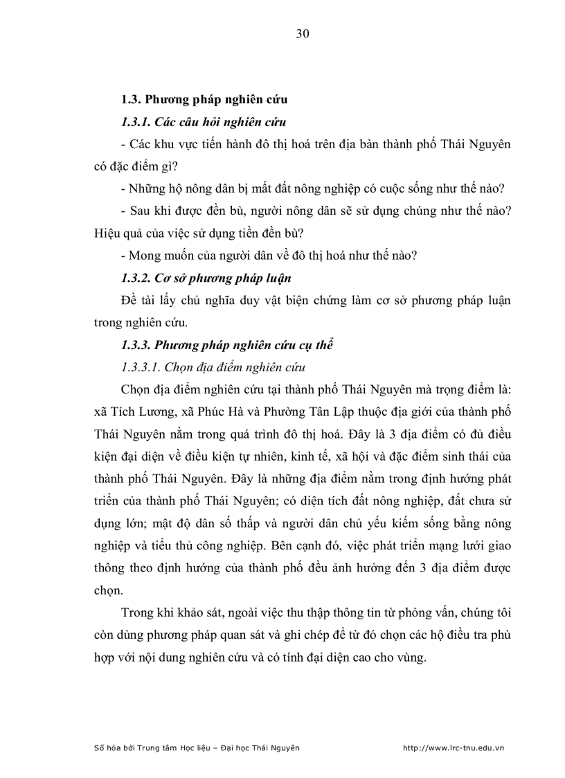 image for page Ảnh hưởng của xu hướng đô thị hoá đối với kinh tế hộ nông dân trên địa bàn thành phố Thái Nguyên