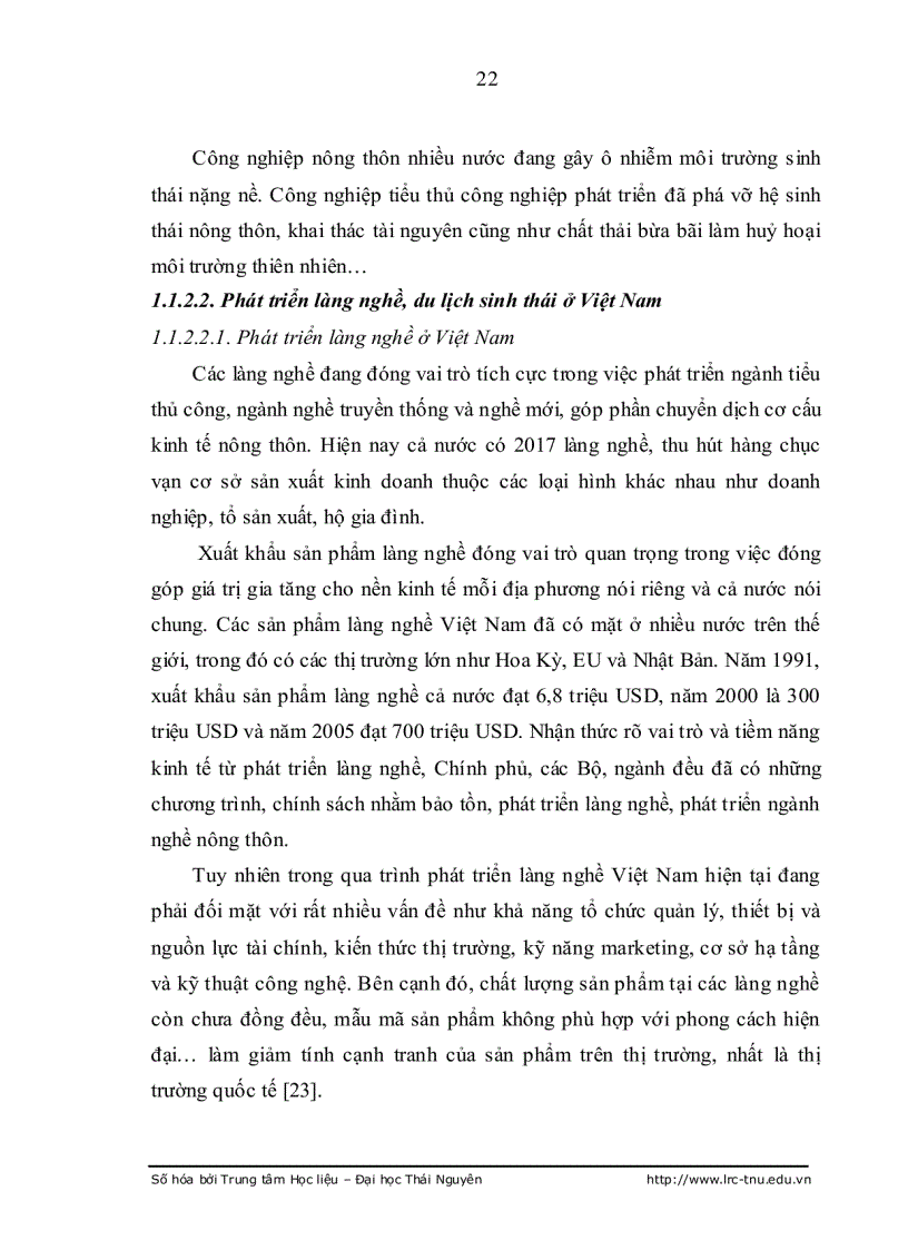 image for page Xây dựng mô hình làng nghề khu du lịch sinh thái gắn liền với phát triển nông thôn bền vững tại các xã vùng đệm Vườn quốc gia Tam Đảo thuộc huyện Đại Từ tỉnh Thái Nguyên