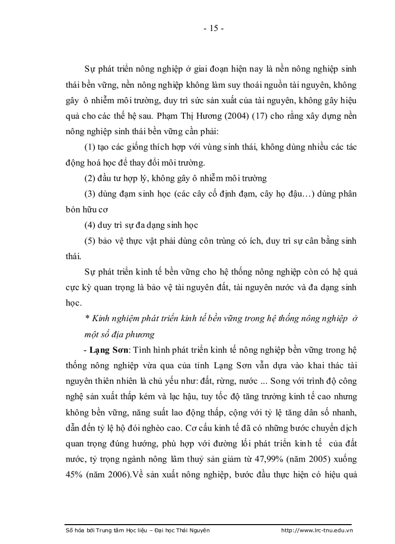 image for page Một số giải pháp nhằm phát triển kinh tế bền vững trong hệ thống nông nghiệp trên địa bàn huyện Đồng Hỷ tỉnh Thái Nguyên