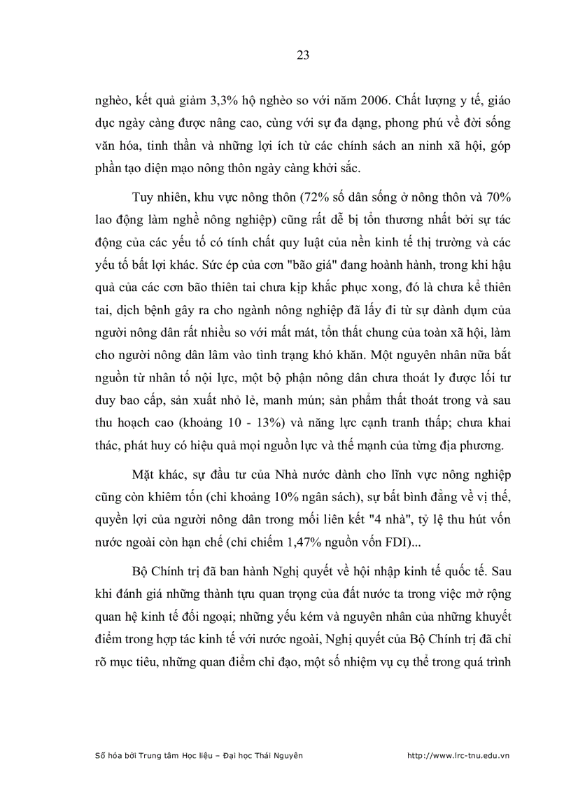 image for page Phát triển kinh tế hộ nông dân ở huyện Phú Lương trong tiến trình hội nhập kinh tế quốc tế