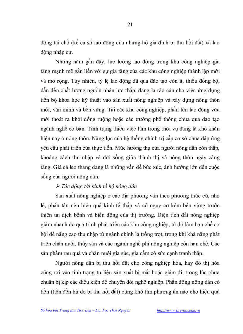 image for page Ảnh hưởng của các khu công nghiệp đến đời sống hộ nông dân ở huyện Phổ Yên tỉnh Thái Nguyên