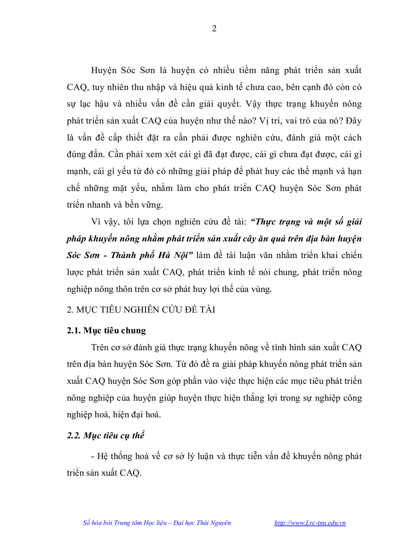 image for page Thực trạng và một số giải pháp khuyến nông nhằm phát triển sản xuất cây ăn quả trên địa bàn huyện Sóc Sơn Thành phố Hà Nội