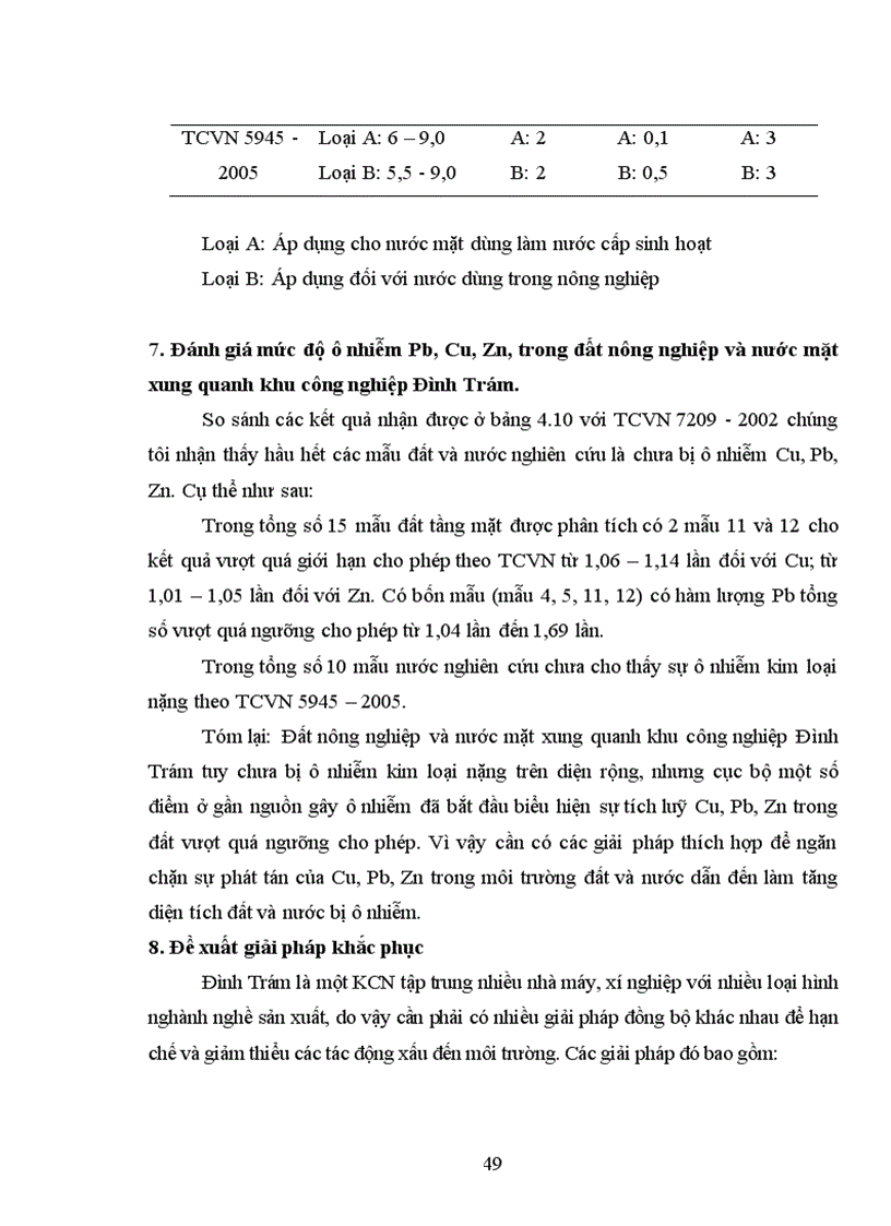 image for page Nghiên cứu sự tích luỹ kim loại nặng trong đất nông nghiệp và nước mặt xung quang khu công nghiệp Đình Trám tỉnh Bắc Giang