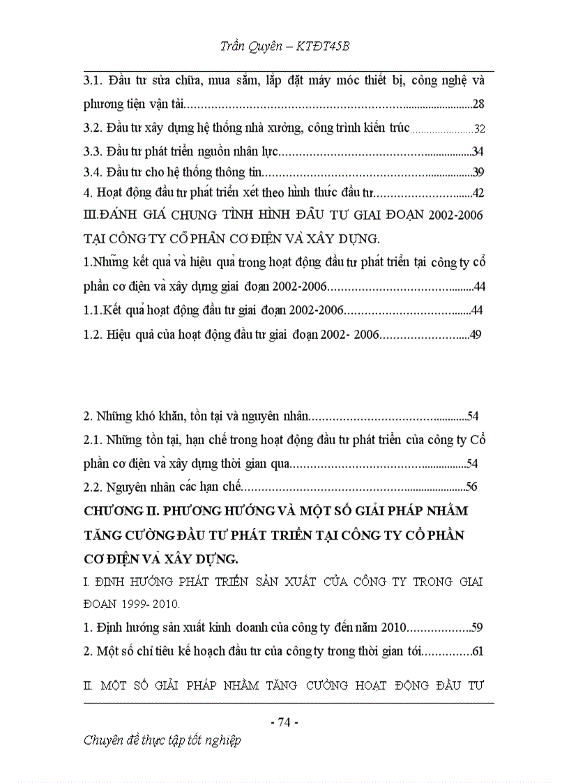 image for page Hoạt động đầu tư phát triển tại Công ty cổ phần cơ điện và xây dựng Thực trạng và giải pháp