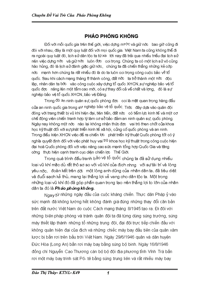 image for page Vai Trò Của Pháo Phòng Không