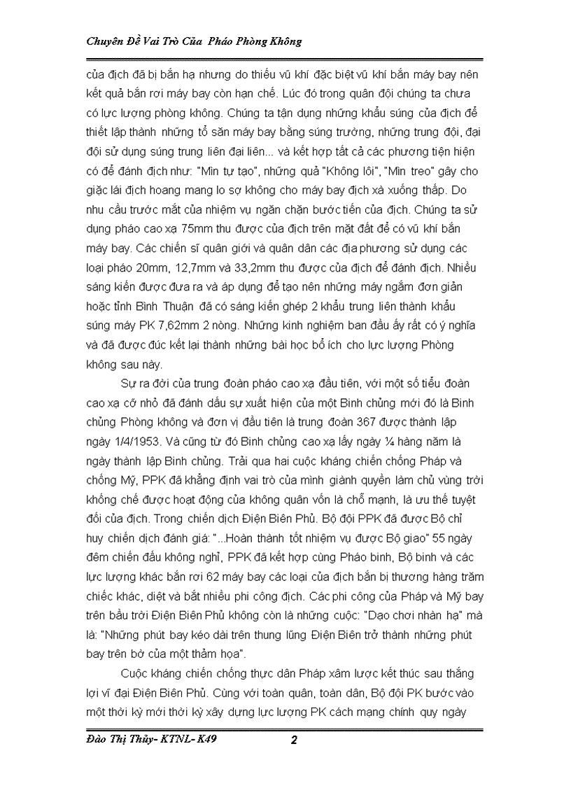 image for page Vai Trò Của Pháo Phòng Không