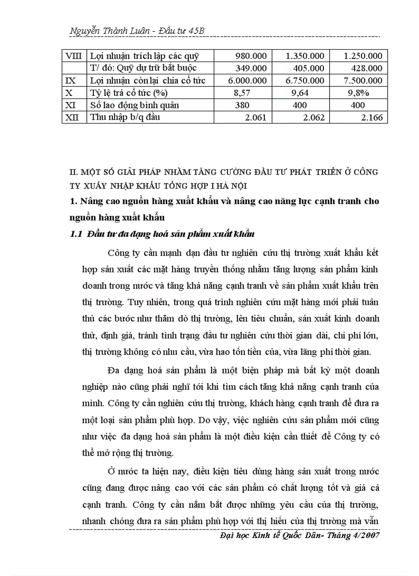 image for page Thực trạng và giải pháp của hoạt động đầu tư phát triển trong công ty XNK Tổng Hợp I