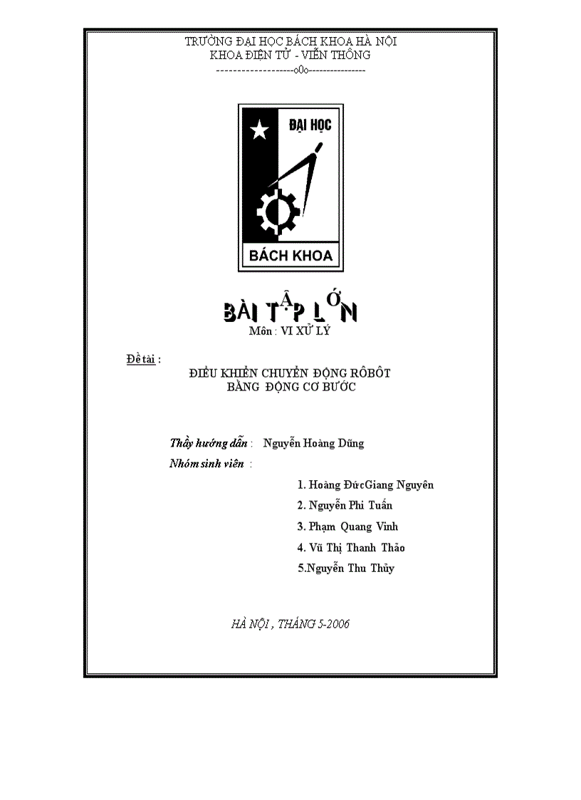 image for page Điều khiển chuyển động RoBot bằng động cơ bước BT lớn