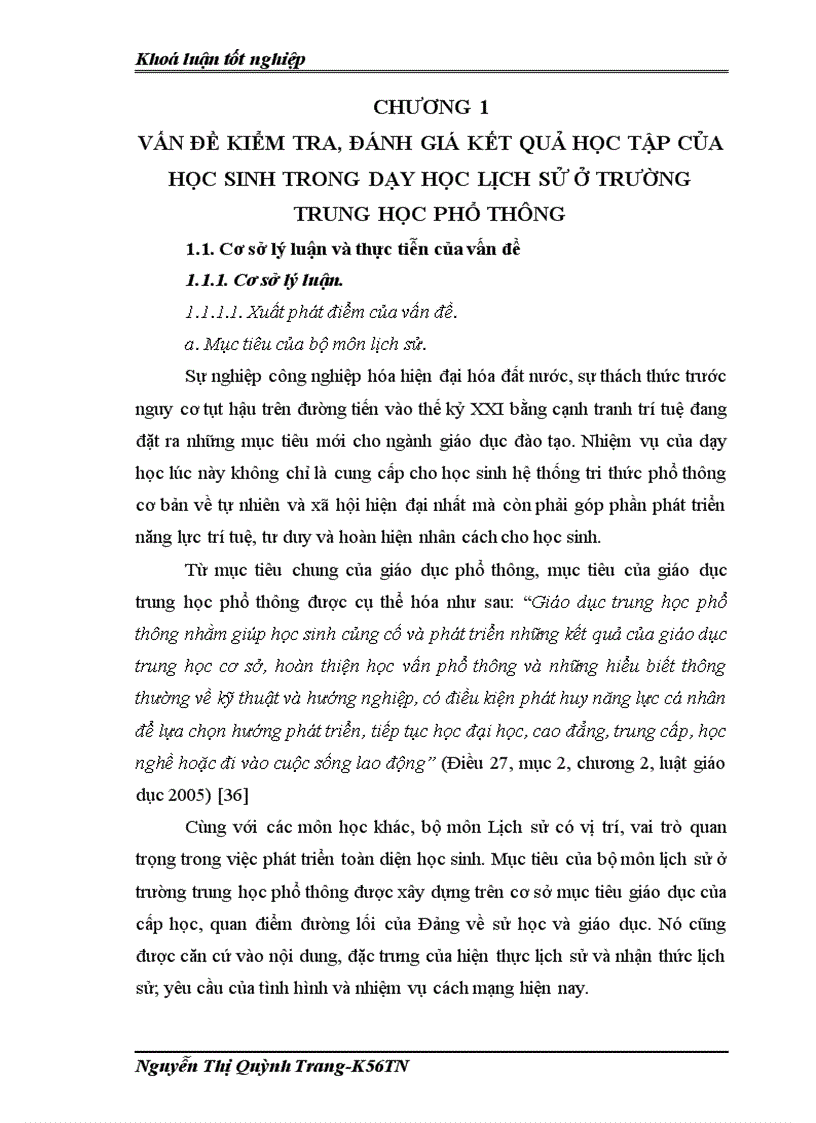 image for page Đổi mới việc kiểm tra đánh giá kết quả học tập lịch sử của học sinh trong dạy học Lịch sử Việt Nam từ năm 1954 đến năm 1975 ở lớp 12 THPT