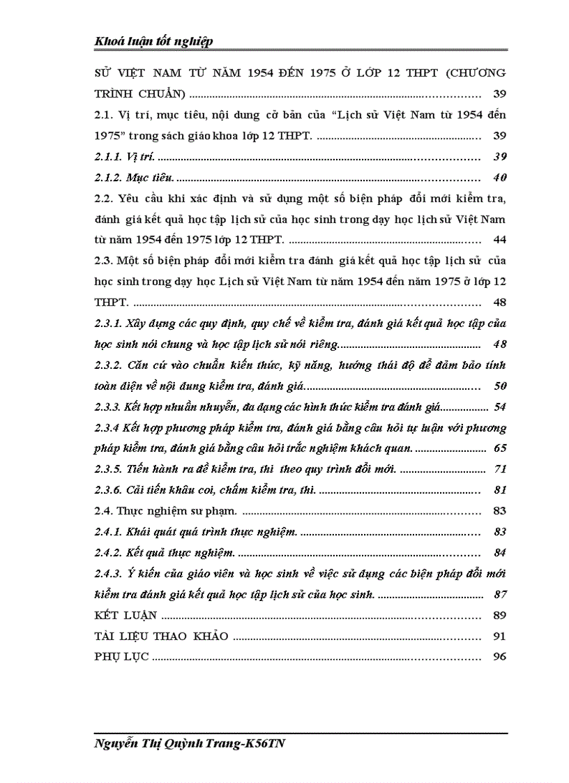 image for page Đổi mới việc kiểm tra đánh giá kết quả học tập lịch sử của học sinh trong dạy học Lịch sử Việt Nam từ năm 1954 đến năm 1975 ở lớp 12 THPT