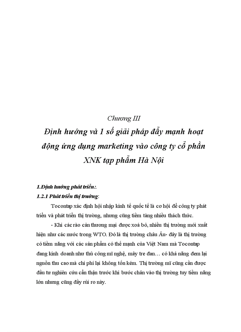 image for page Ứng dụng Marketing vào hoạt động xuất nhập khẩu của công ty cổ phần XNK hà nội TOCONTAP