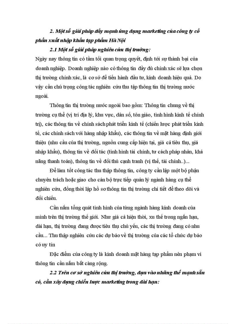 image for page Ứng dụng Marketing vào hoạt động xuất nhập khẩu của công ty cổ phần XNK hà nội TOCONTAP