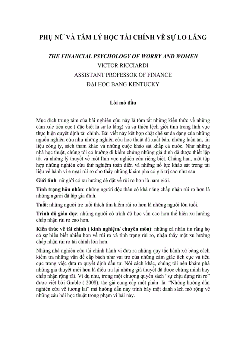 image for page Phụ nữ và tâm lý học tài chính về sự lo lắng