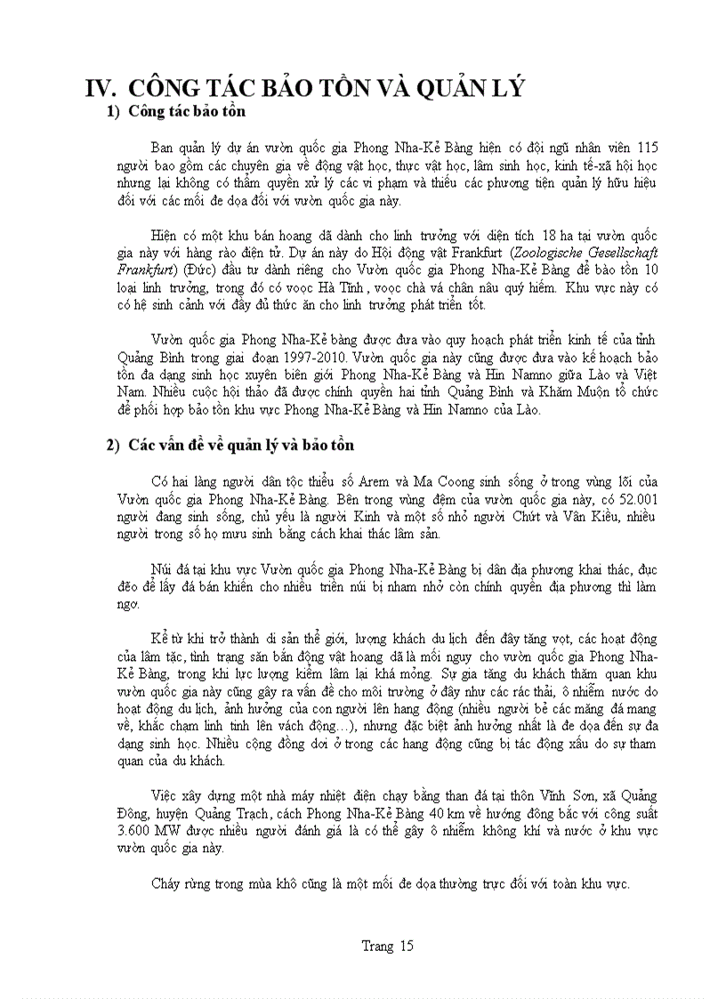 image for page Báo cáo Vườn Quốc Gia Phong Nha Kẻ Bàng