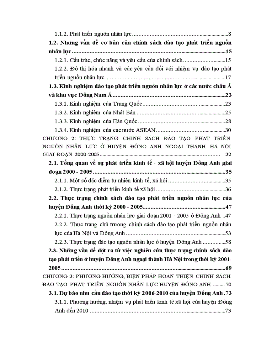 image for page Hoàn thiện chính sách đào tạo phát triển nguồn nhân lực ở Huyện Đông Anh giai đoạn 2006 2010