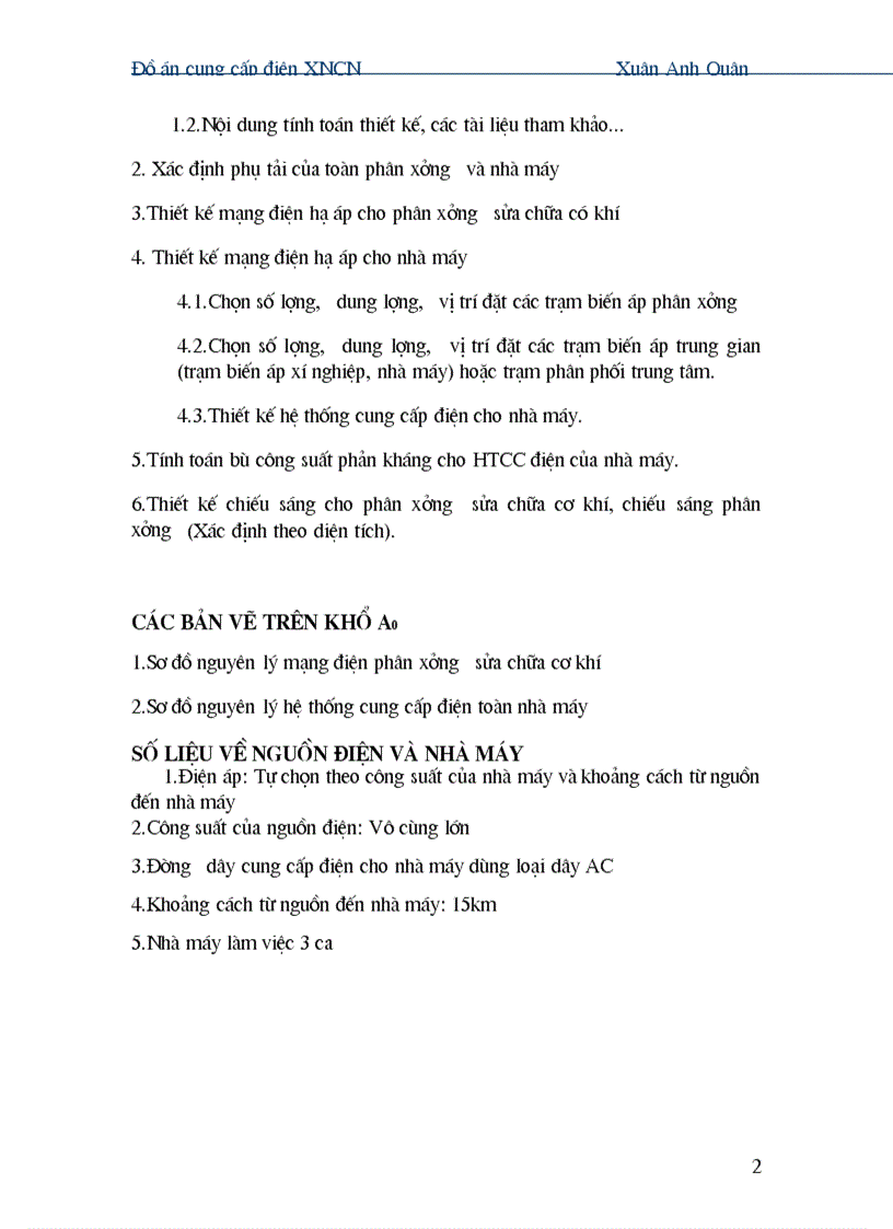 image for page Đồ án cung cấp điện XNCN