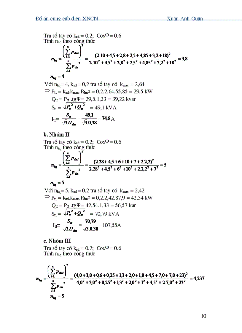 image for page Đồ án cung cấp điện XNCN