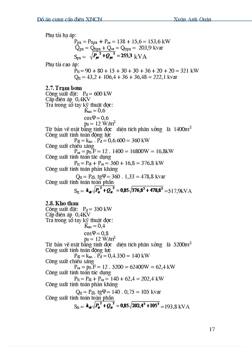 image for page Đồ án cung cấp điện XNCN