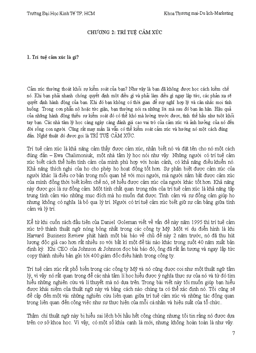 image for page Môn quản trị học Ảnh hưởng của trí tuệ cảm xúc trong đàm phán