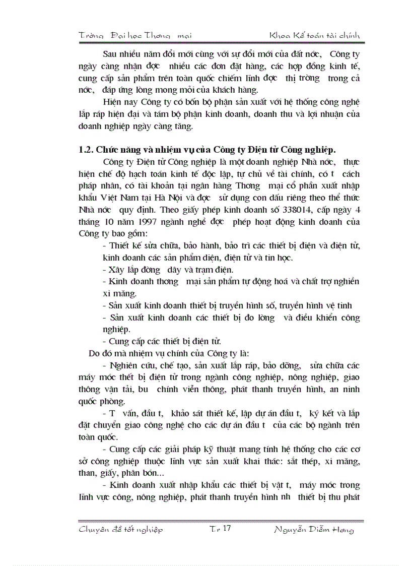 image for page Hoàn thiện kế toán nghiệp vụ bán hàng tại Công ty Điện tử Công nghiệp