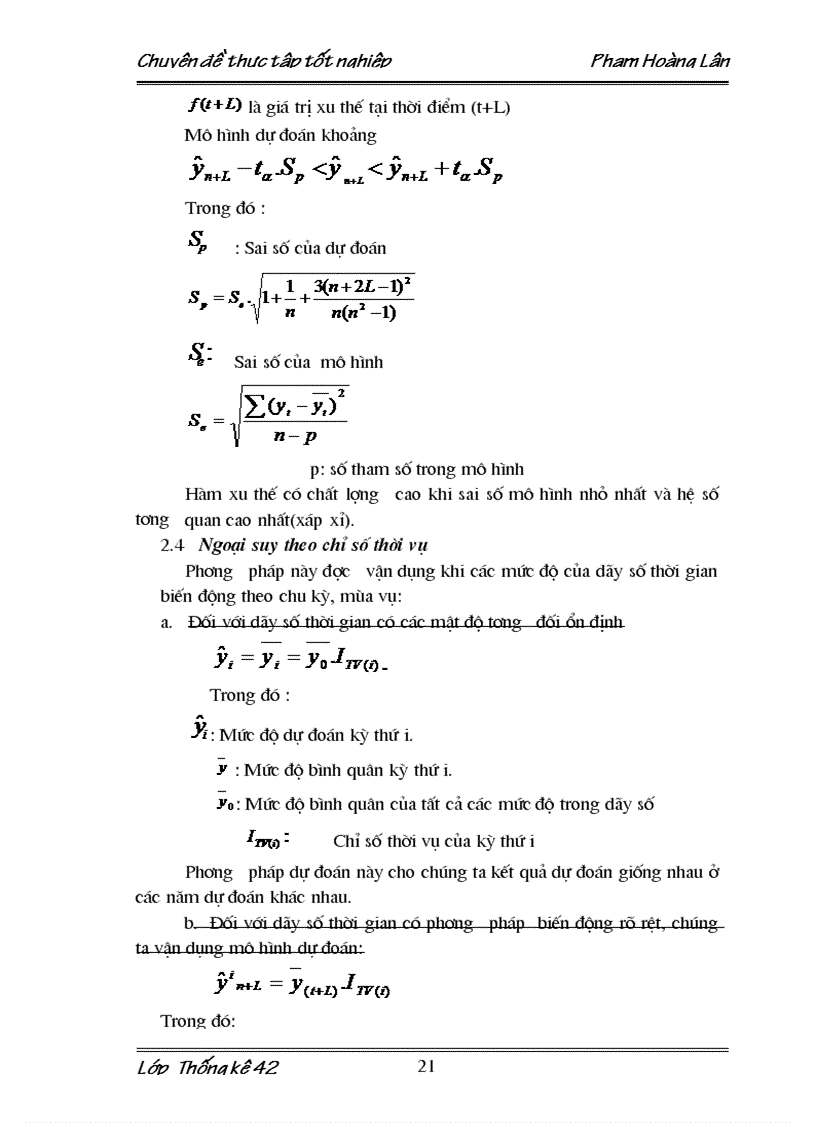 image for page Vận dụng phương pháp dãy số thời gian nghiên cứu biến động lượng khách du lịch đến Hà Nội giai đoạn 1997 2003 và dự đoán cho giai đoạn 2004 2005