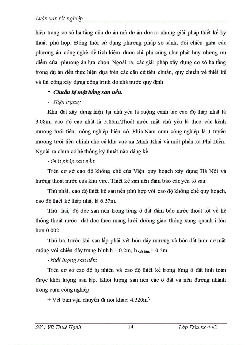 image for page Phân tích dự án đầu tư xây dựng cơ sở hạ tầng cụm công nghiệp tập trung vừa và nhỏ huyện Từ Liêm