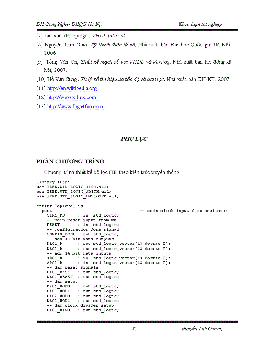 image for page Thực hiện bộ lọc fir trên chíp fpga