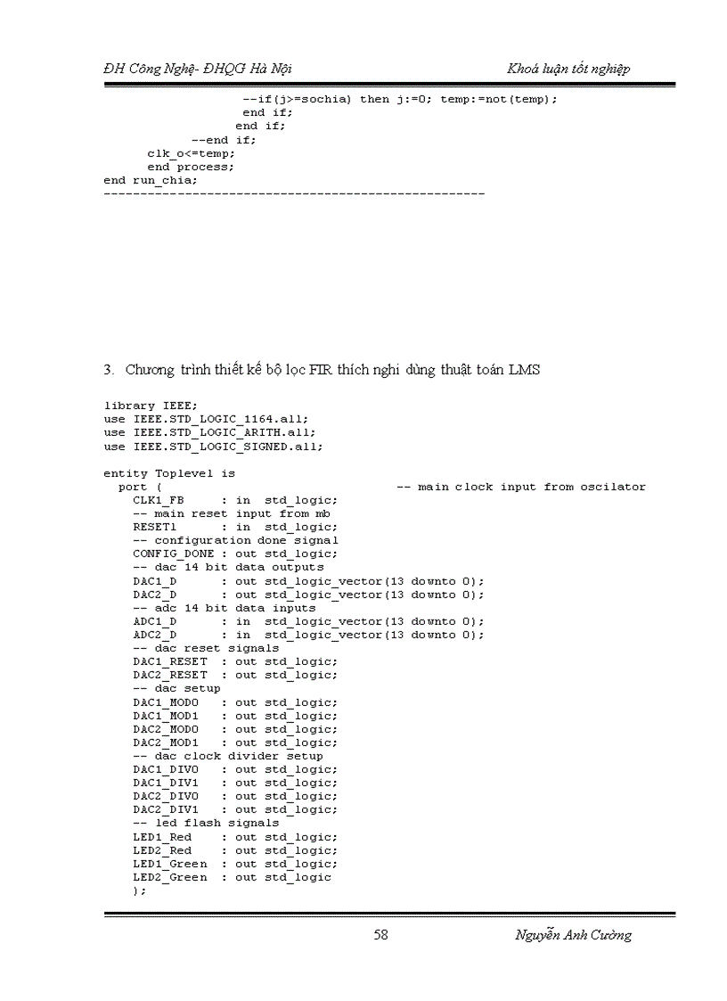 image for page Thực hiện bộ lọc fir trên chíp fpga