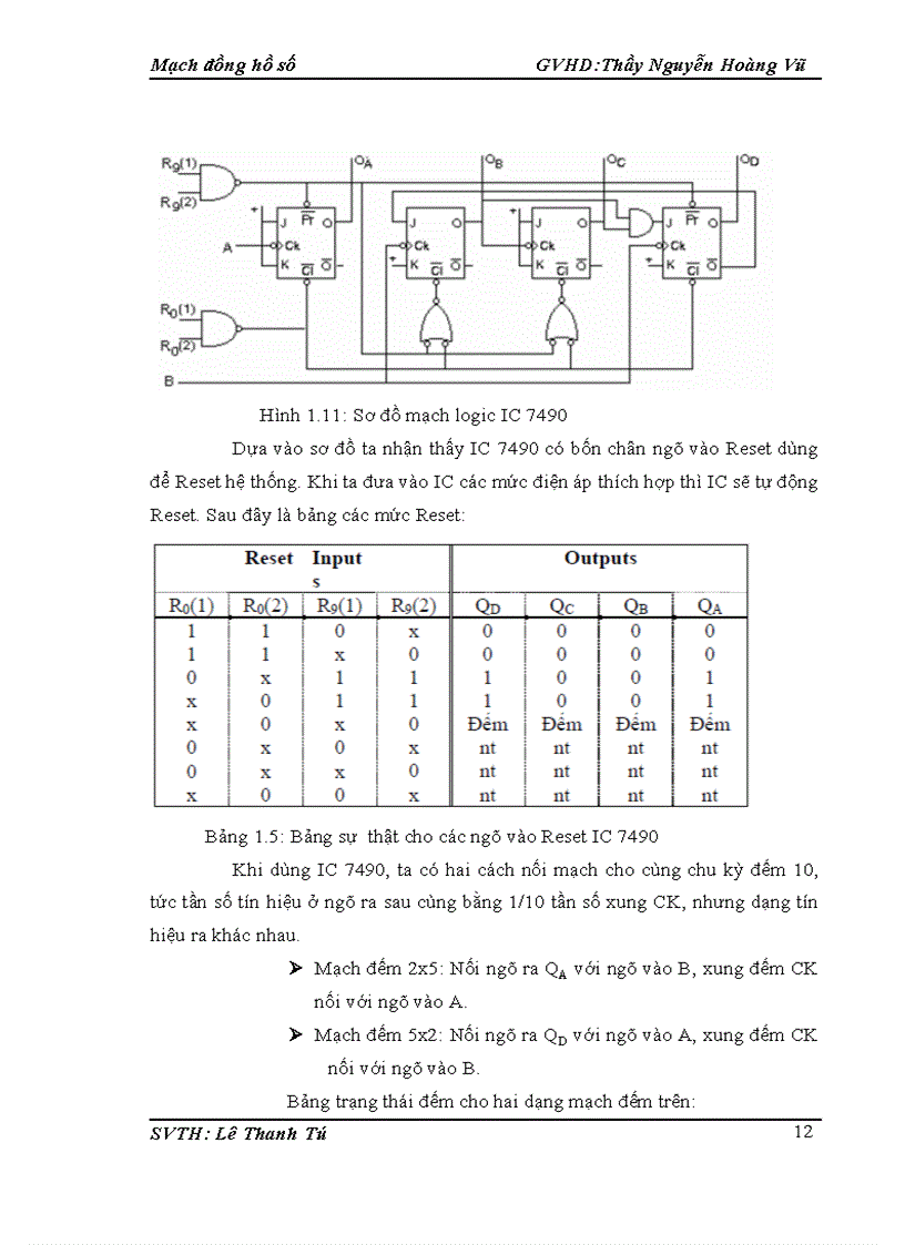 image for page Thiết kế và Thi công mạch đồng hồ số dùng 7490