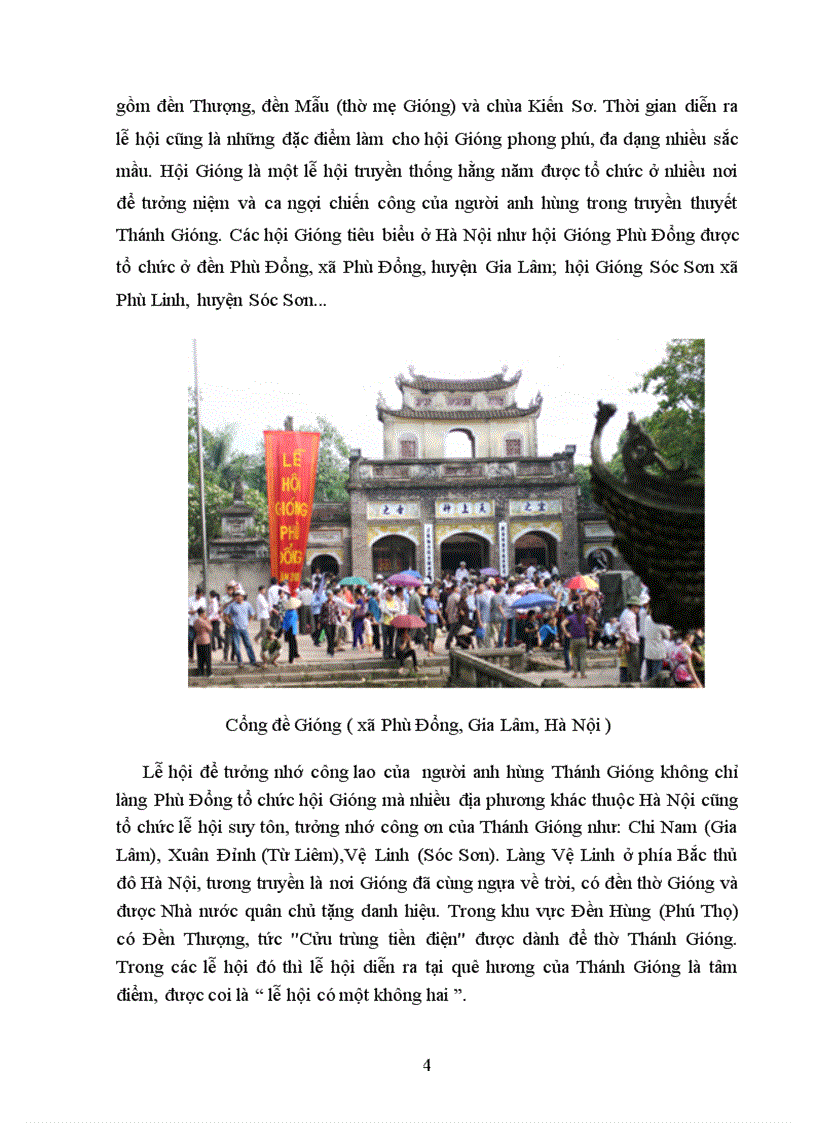 Truyền thuyết Thánh Gióng và lễ hội làng Gióng