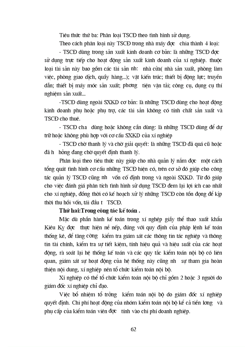 image for page Tồ chức công tác kế toán TSCĐ và tình hình trang bị sử dụng TSCĐ trong xí nghiệp giầy Kiêu Kỵ