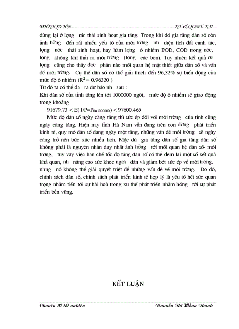 image for page Bước đầu nghiên cứu mối quan hệ giữa sự gia tăng dân số và vấn đề bảo vệ môi trường khảo sát thực địa trên địa bàn tỉnh Hà Nam