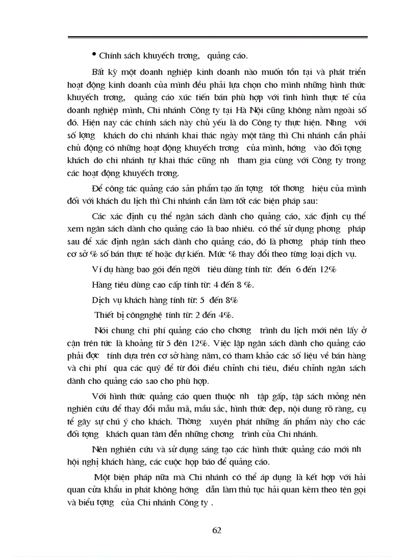 image for page Vấn dụng các chính sách marketing trong kinh doanh du lịch lữ hành ở Chi nhánh công ty du lịch và dịch vụ hồng gai tại Hà Nội
