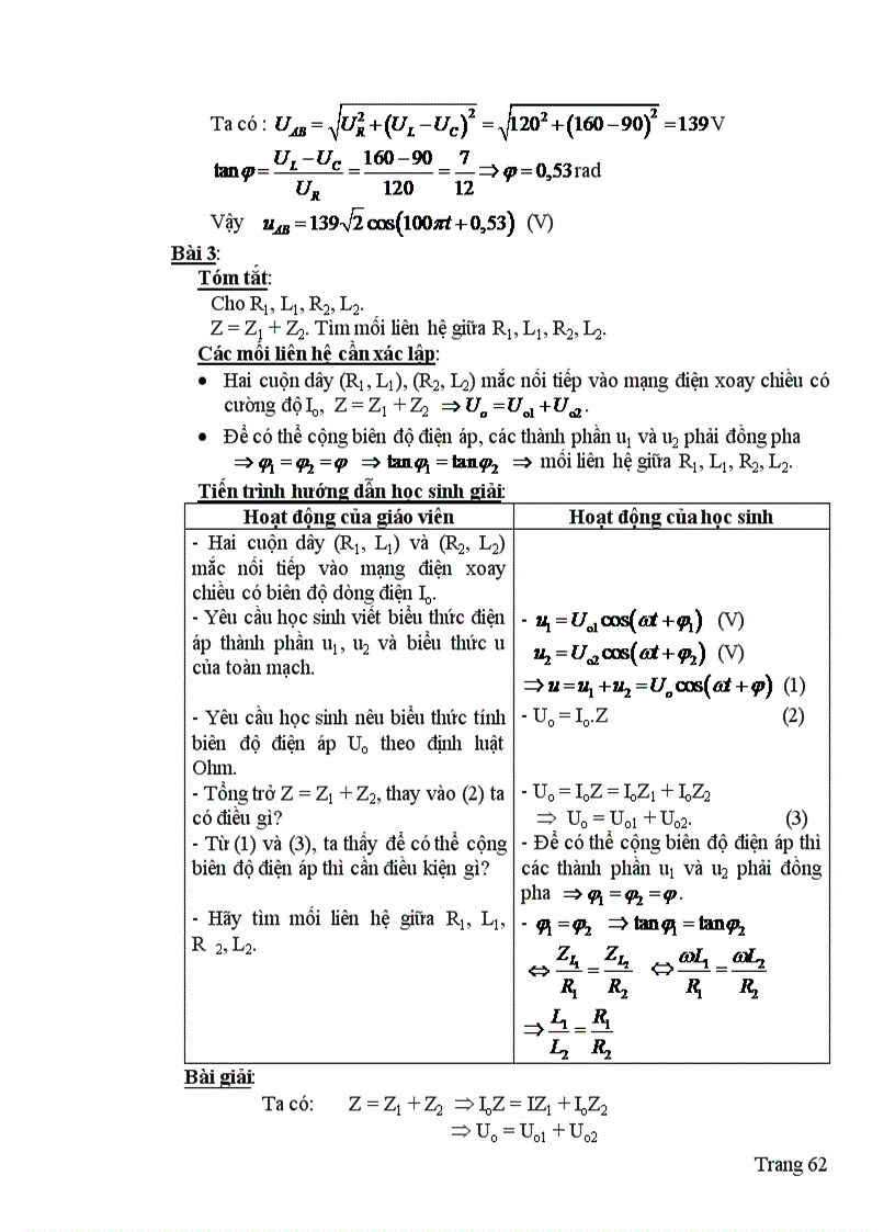 image for page Lựa chọn hệ thống bài tập hướng dẫn giải và giải bài tập vật lý về dòng điện xoay chiều