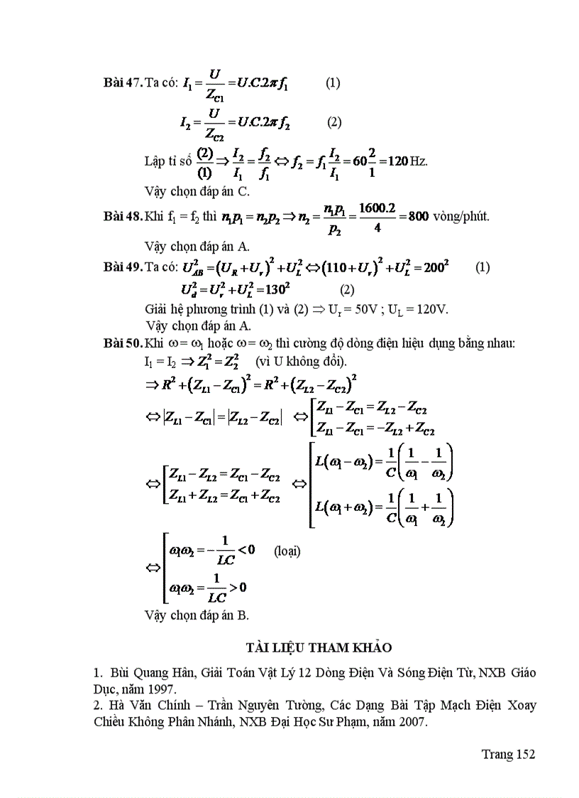 image for page Lựa chọn hệ thống bài tập hướng dẫn giải và giải bài tập vật lý về dòng điện xoay chiều