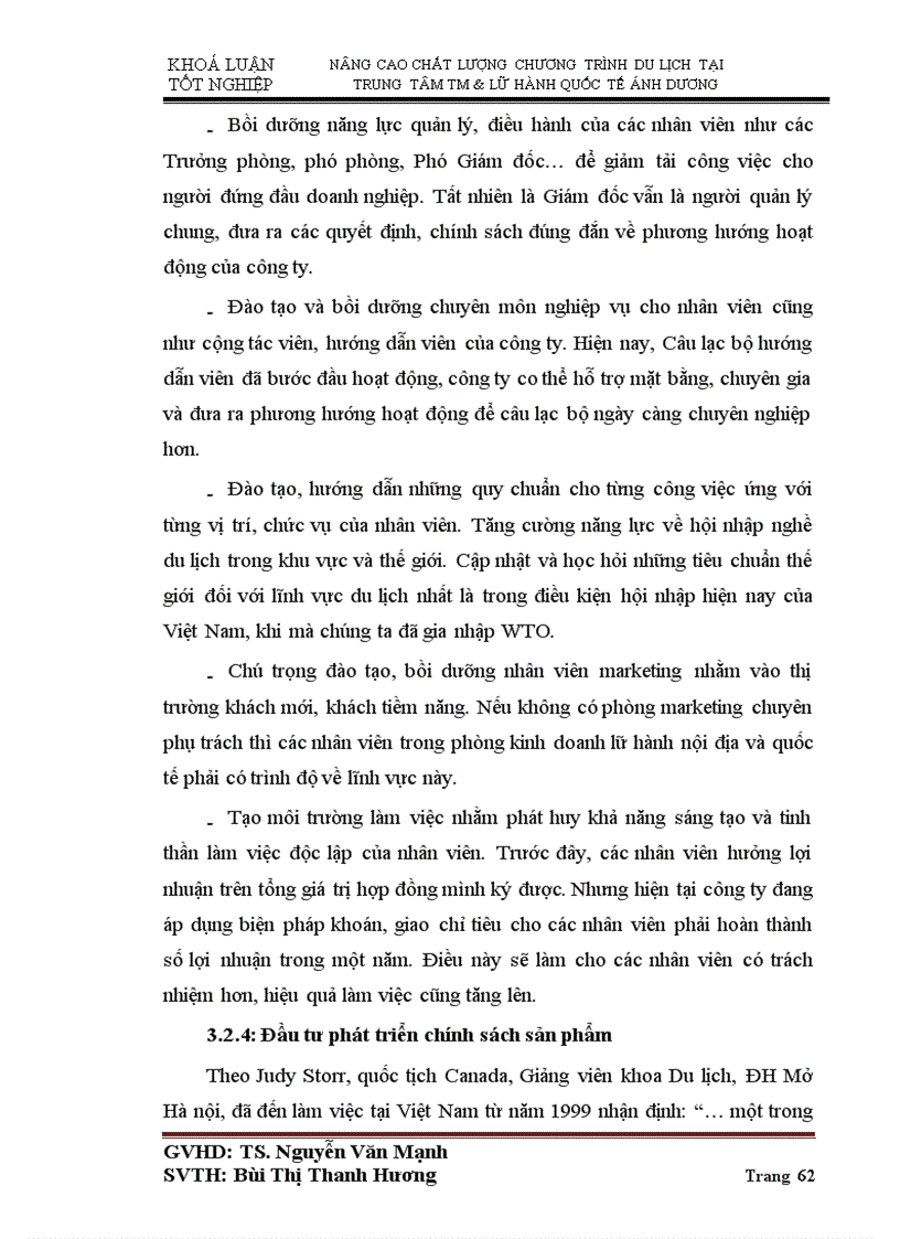 image for page Nâng cao chất lượng chuơng trình du lịch tại trung tâm thuơng mại và lữ hành quốc tế Ánh Duơng