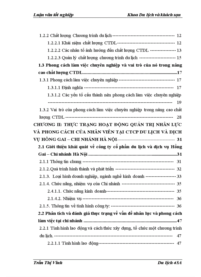 image for page Xây dựng phong cách làm việc chuyên nghiệp của đội ngũ nhân viên nhằm nâng cao chất lượng chương trình du lịch tại Công ty cổ phần du lịch và dịch vụ Hồng Gai Chi nhánh Hà Nội
