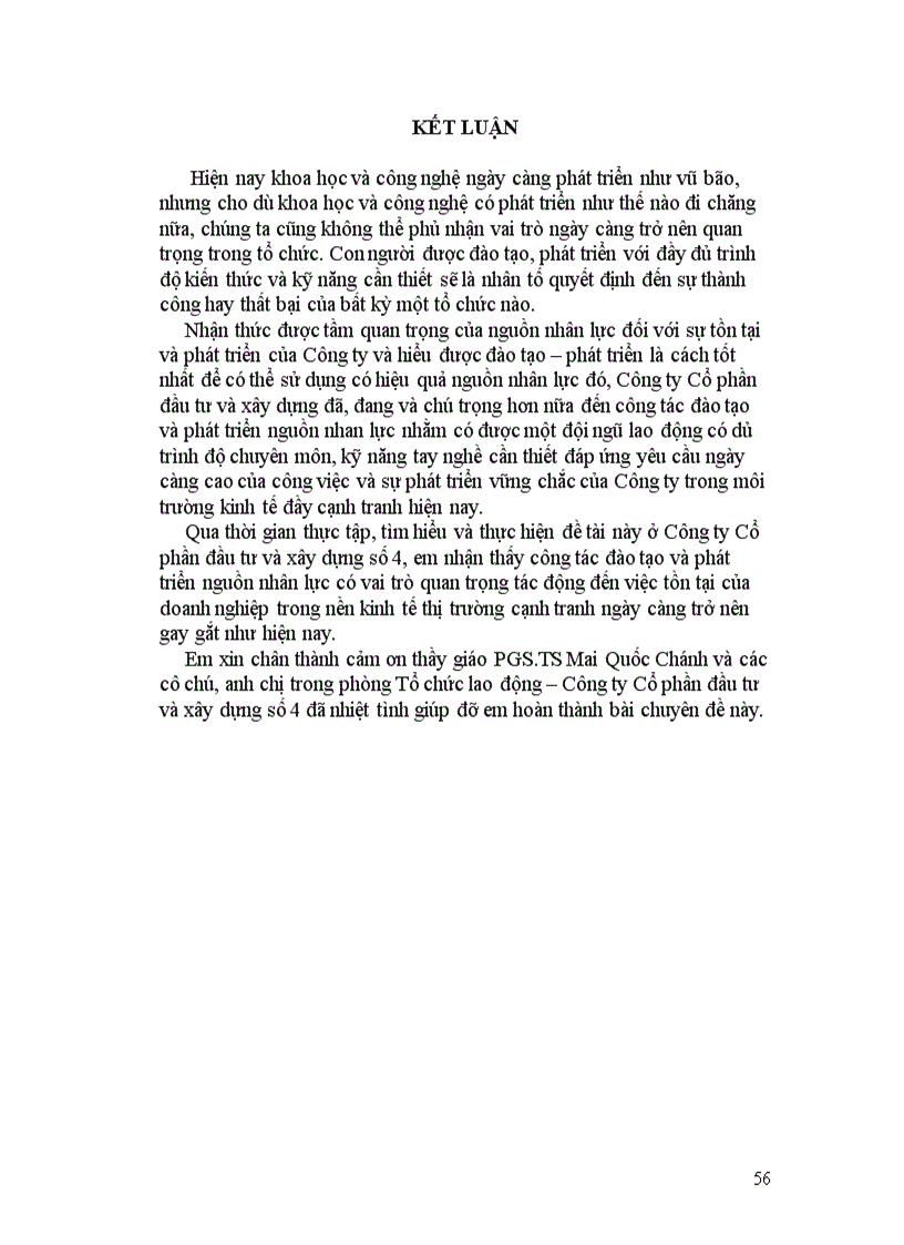 image for page Hoàn thiện công tác đào tạo và phát triển nguồn nhân lực tại Công ty Cổ phần đầu tư và xây dựng số 4