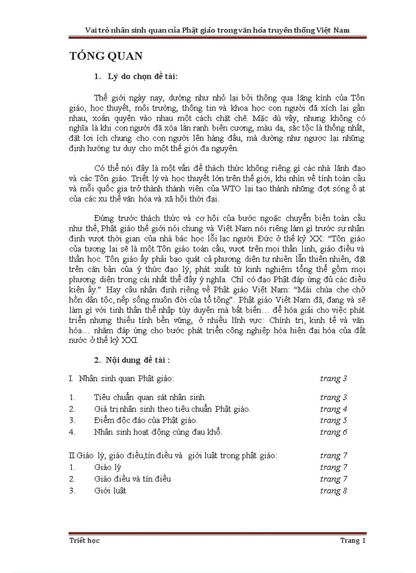 Vai Tro Nhan Sinh Quan Phật Giao Trong Văn Hoa Truyền Thống Việt Nam