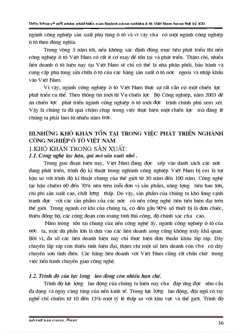 image for page Thực trạng và giải pháp phát triển của Ngành công nghiệp ô tô Việt Nam trong thế kỷ XXI