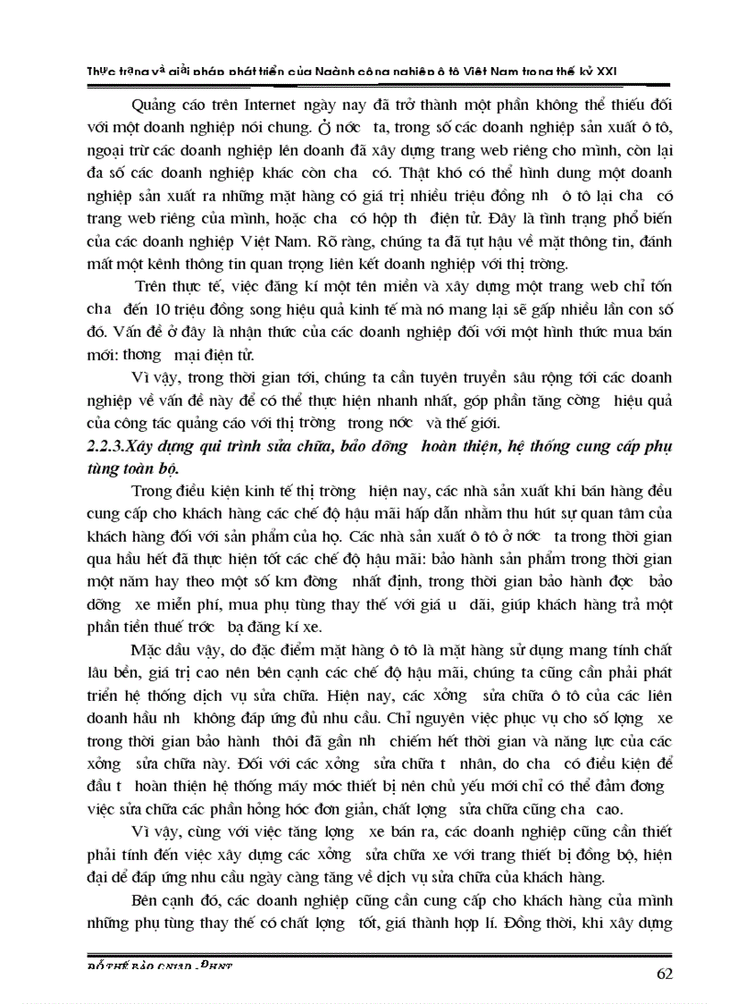 image for page Thực trạng và giải pháp phát triển của Ngành công nghiệp ô tô Việt Nam trong thế kỷ XXI