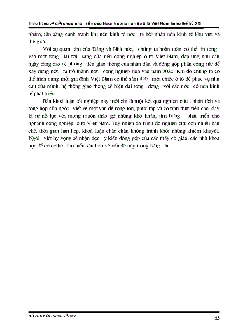 image for page Thực trạng và giải pháp phát triển của Ngành công nghiệp ô tô Việt Nam trong thế kỷ XXI