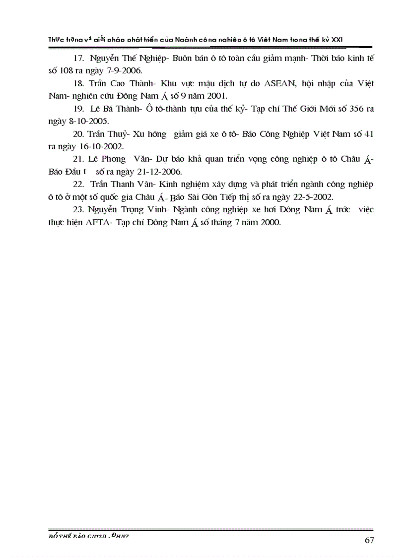 image for page Thực trạng và giải pháp phát triển của Ngành công nghiệp ô tô Việt Nam trong thế kỷ XXI