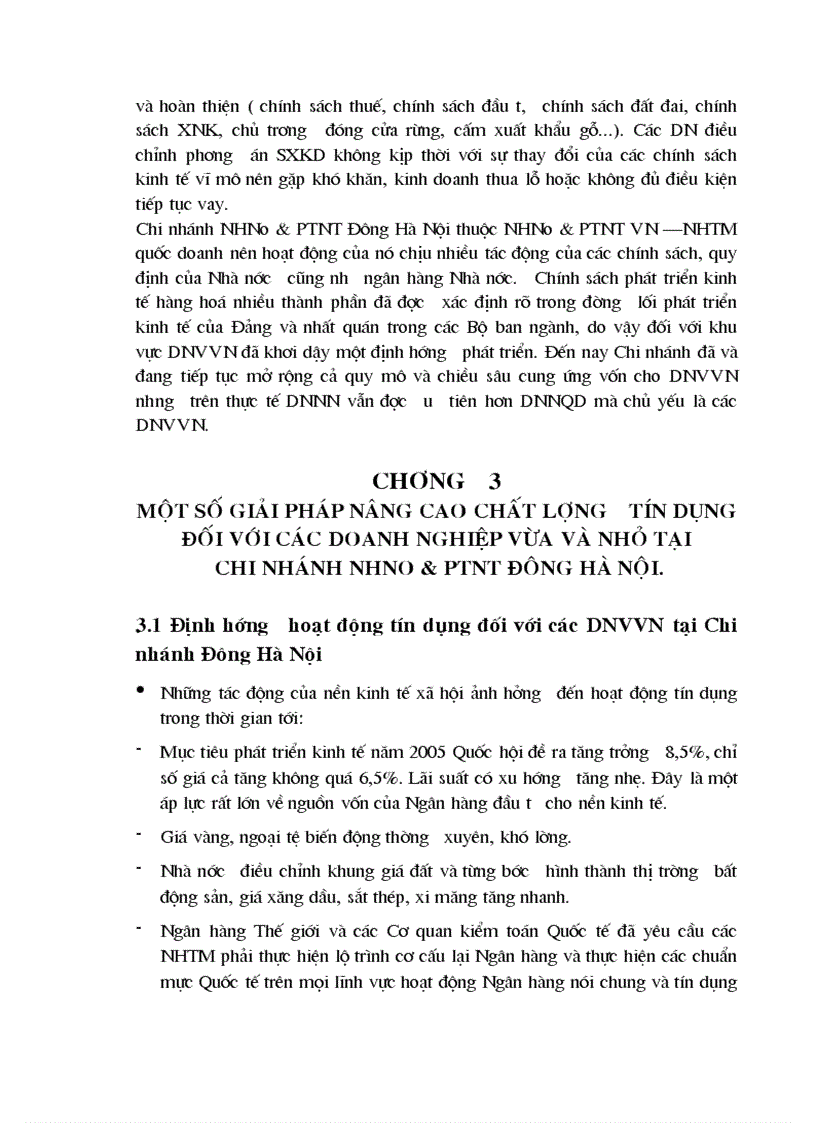 image for page Một số giải pháp nâng cao chất lượng tín dụng đối với các doanh nghiệp vừa và nhỏ tại Chi nhánh Ngân hàng nông nghiệp và phát triển nông thôn Đông Hà Nội